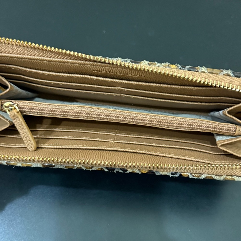 Michael Kors Moxley Brown Python Leather Gold Zip… - image 7